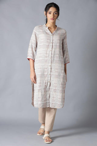 Pristine White Dobby Straight kurta