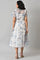 Light Blue Floral Organza Dress With Inner