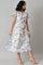 Light Blue Floral Organza Dress With Inner