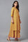 Mustard Yellow Angrakha Jumpsuit in Round Neck