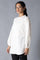 White Top With Lace And Applique Embroidered Sleeves