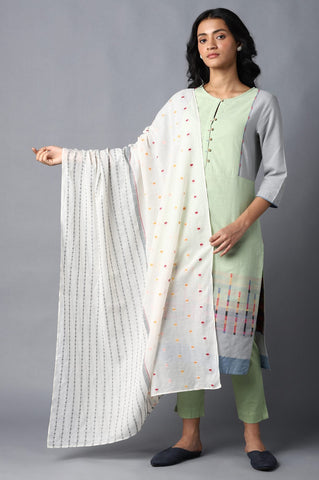 Ecru Yarn Dyed Dupatta