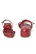 W Embroidered Maroon Round Toe Block