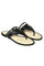 W Woven Design Black Almond Toe Flat