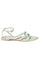 W Embroidered Pastel Green Pointed Toe Flat