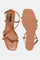 W Tan Whole Foot Solid Square Toe Flat-Walicia