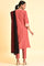 Light Red Chawal Taka Kurta, Pants And Dupatta