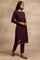 Purple Woollen Embroidered kurta