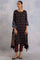 Dark Brown Ajrakh Print A-Line kurta