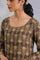 Light Taupe Ajrakh Print Satin kurta