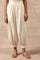 Cream Solid Beaded Tapered Cotton Salwar