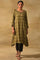 Olive Ajrakh Print A-Line kurta