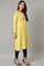 Yellow Multi-Coloured Embroidery Winter kurta