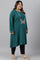 Green Light Festive Embroidered Plus Size Winter kurta