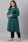 Green Light Festive Embroidered Plus Size Winter kurta