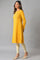 Yellow Winter kurta With Embroidered Yoke