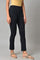 Dark Blue Solid Knitted Flared Pants