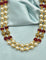 Designer 2-Lines Pearls and Red Beads Mala