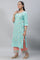 Bermuda Blue Printed Cotton Kurta