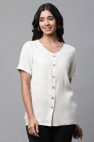 Beige Casual Short Kurti