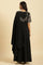 Black Predrape Sarre Dress With Multi-Coloured Embroidery