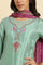 Seas Green Embroidered Kurta, Pants & Dupatta Set