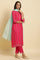 Pink Embellished Festive Kurta, Pants And Dupatta Set