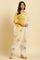 Yellow Cotton Swiss Dot Embroidered Kurta