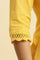 Yellow Cotton Swiss Dot Embroidered Kurta