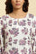 Ecru Relaxed Fit Straight Kurta With Purple Floral Print