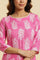 Pink Straight Kurta With Floral Print