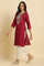 Magenta Embroidered Festive Kurta