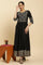 Black Panelled Embroidered Festive Dress