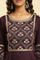 Purple Embroidered Festive Panelled Dress