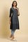 Blue Suzani Motif Dobby Kurta