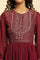 Wine Heavy Embroidered Festive Dress