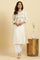 White Dori Embroidered Festive Kurta