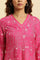 Pink Geometric Printed A-Line Kurta