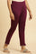 Purple Slim Pant With Embroidered Hemline