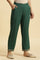 Green Embroidered Straight Pants