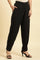 Black Straight Trouser With Button Tab On Hemline