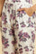 Ecru Straight Pant With Purple Floral Print