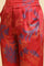 Bright Red Floral Printed Satin Pants