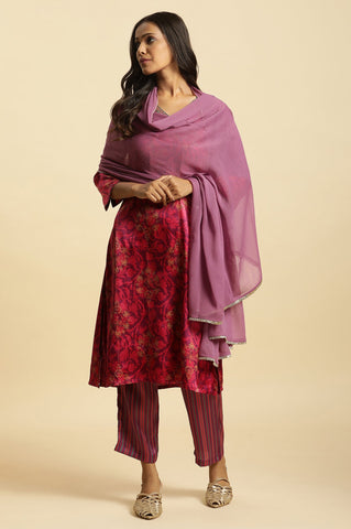 Purple Chiffon Embellished Dupatta