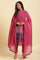 Pink Chiffon Dupatta With Golden Mukaish Highlight