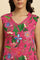 Pink Floral Printed Sleeveless Kurta & Pants Co-Ord Set