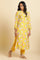 Bright Yellow Floral Printed Kurta & Pants Set