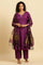 Purple Anarkali Festive Kurta, Parallel Pants And Dupatta Set