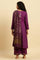 Purple Anarkali Festive Kurta, Parallel Pants And Dupatta Set