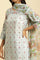 Sky Blue Floral Printed Kurta, Pants And Dupatta Set